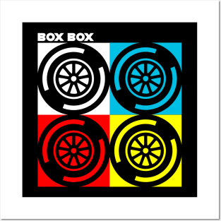 "Box Box" F1 Tyre Compound Design Posters and Art